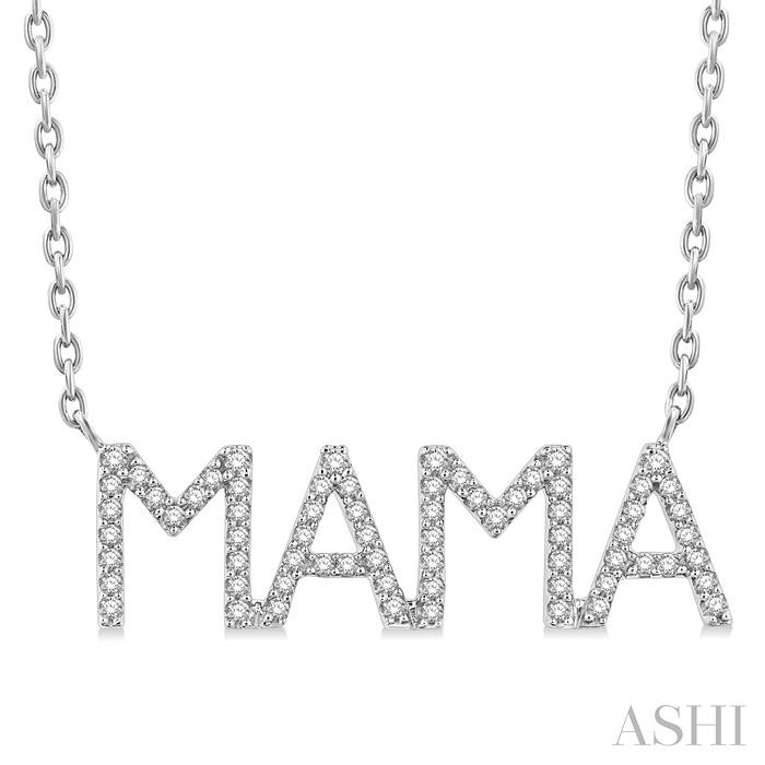 Block 'MAMA' Diamond Name Necklace