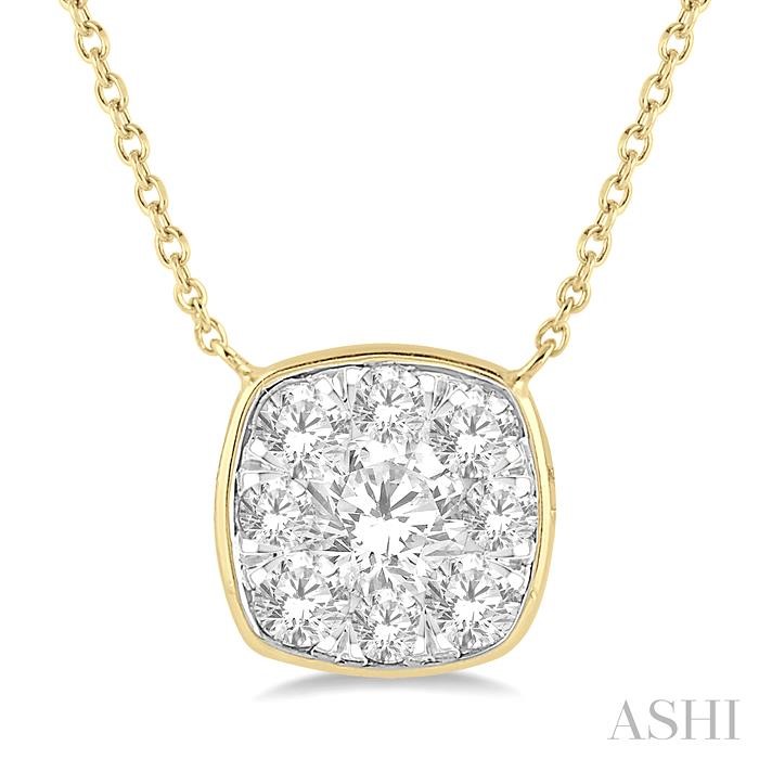 CUSHION SHAPE LOVEBRIGHT ESSENTIAL DIAMOND NECKLACE