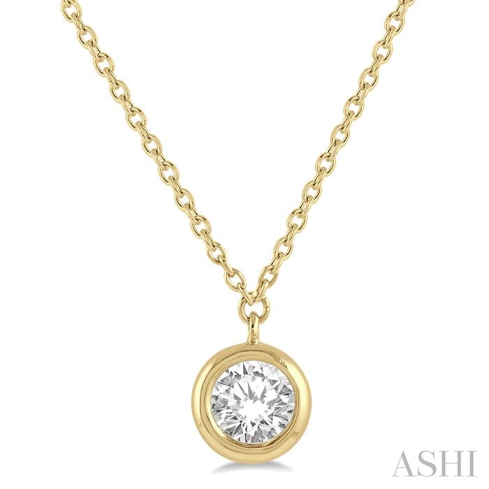 Round Shape Bezel Set Diamond Pendant