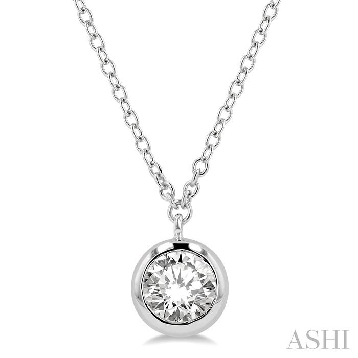 ROUND SHAPE BEZEL SET DIAMOND NECKLACE