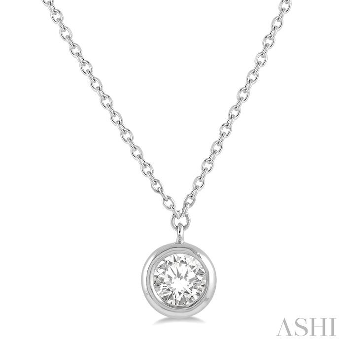 Round Shape Bezel Set Diamond Pendant