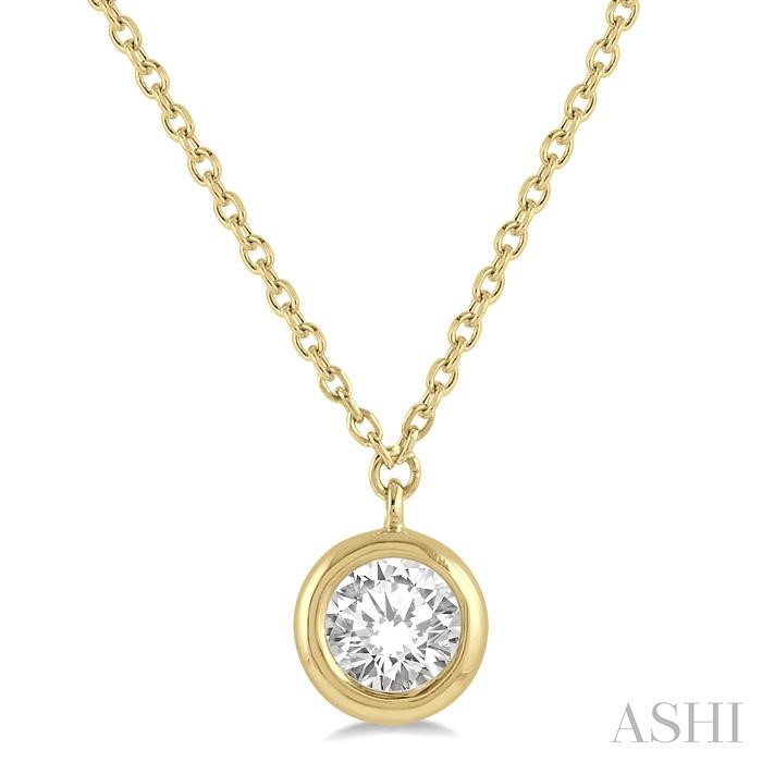 ROUND SHAPE BEZEL SET DIAMOND NECKLACE