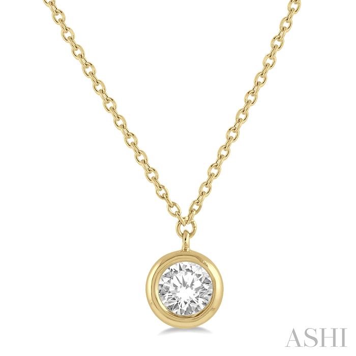 ROUND SHAPE BEZEL SET DIAMOND NECKLACE