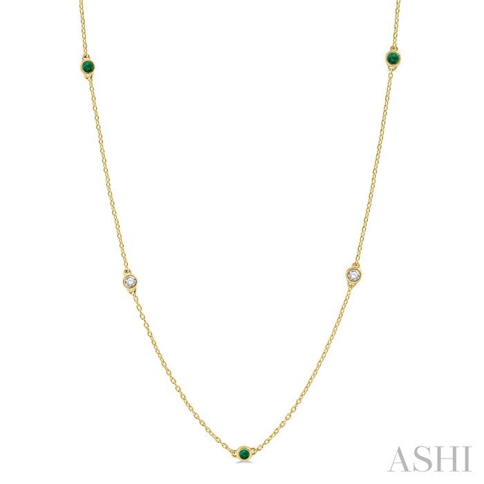 GEMSTONE & DIAMOND STATION NECKLACE