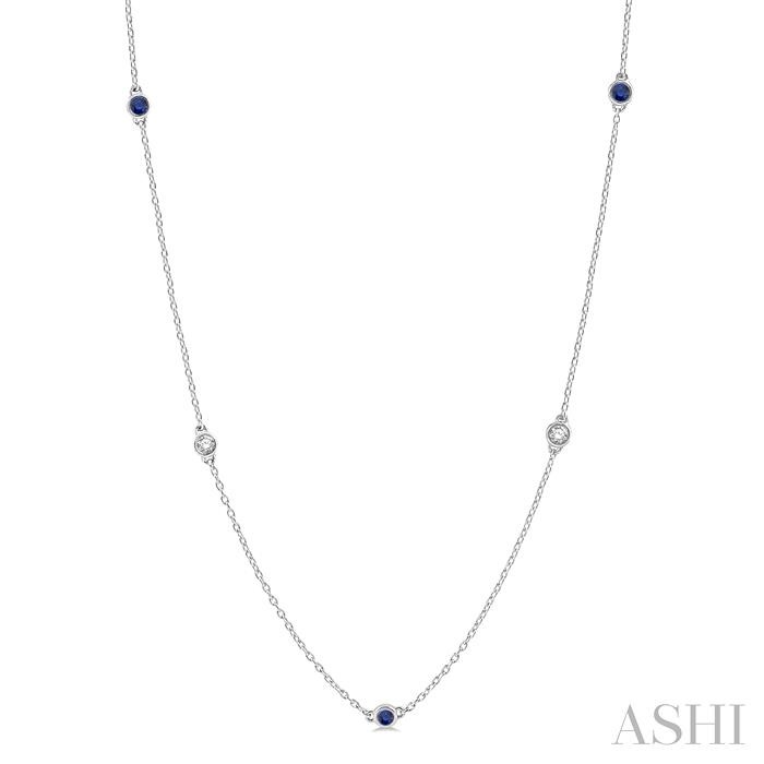 GEMSTONE & DIAMOND STATION NECKLACE