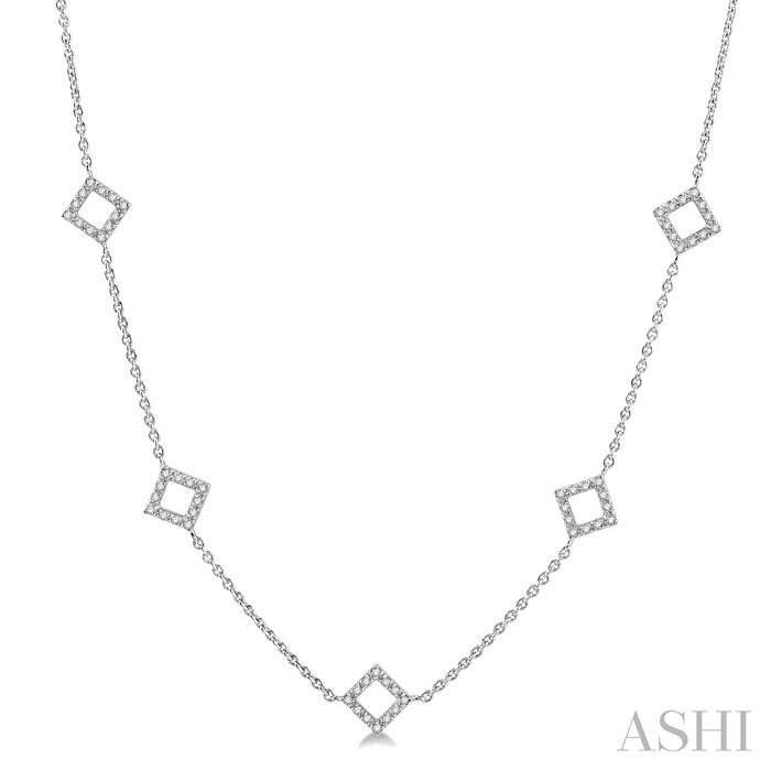 SQUARE DIAMOND STATION NECKLACE