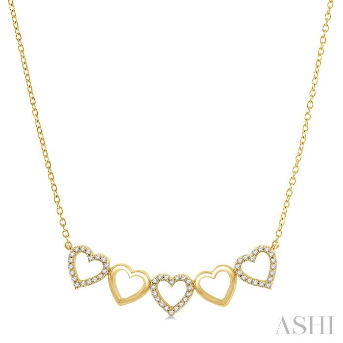 HEART SHAPE LINK DIAMOND NECKLACE